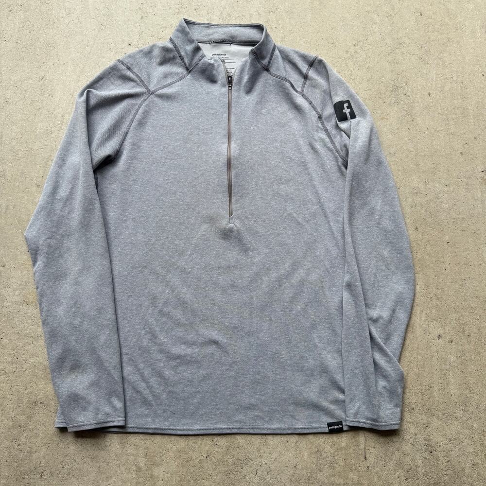Men's Patagonia Heather Gray Capilene 2 Lightweight 1/2 Zip Pullover Jacket XL